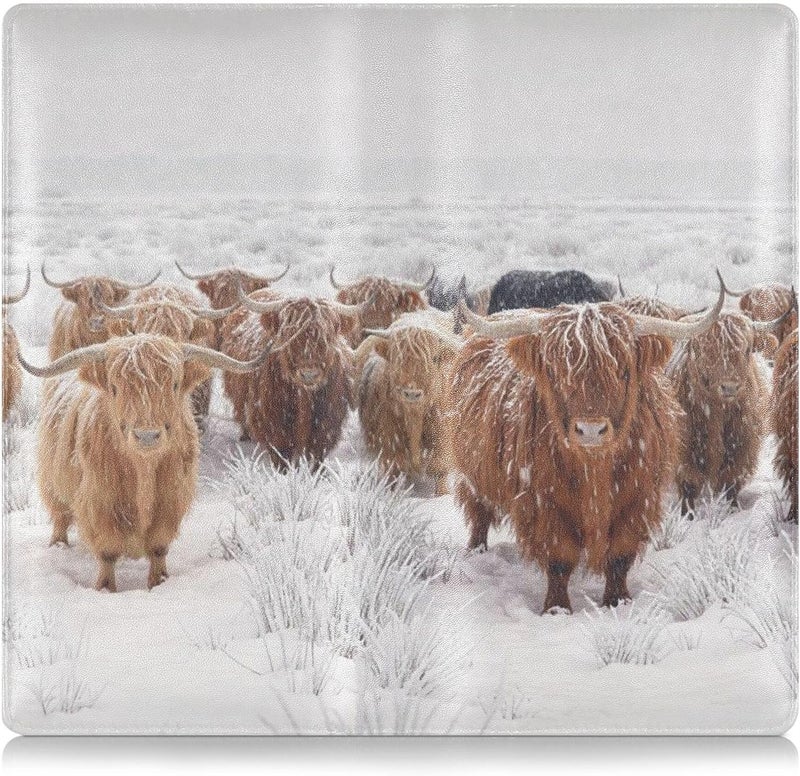 LIQING Car Registration and Insurance Card Holder, Winter Scottish Highland Cow Glove Box Organizer Card Document Wallet - Image 2